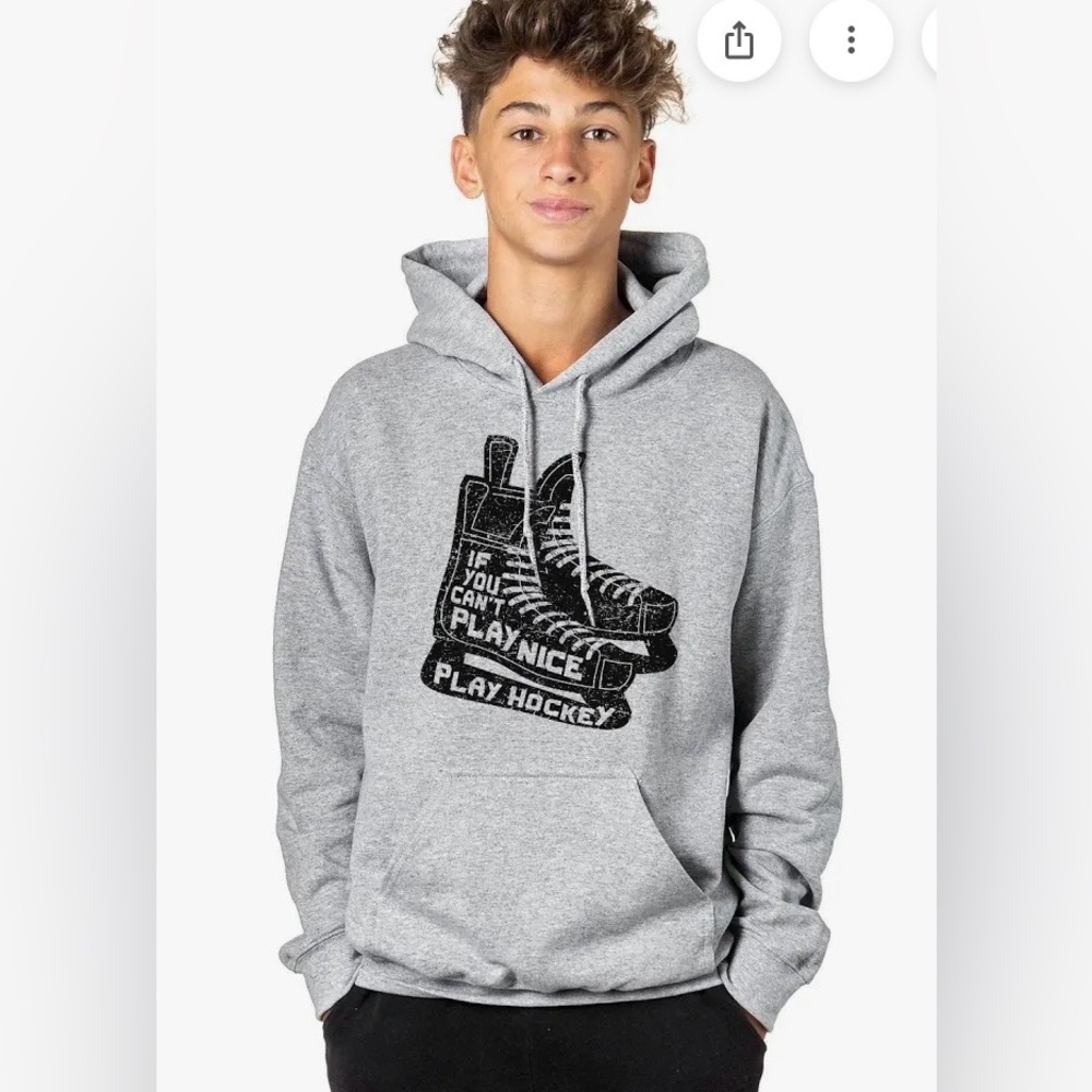 ChalkTalk Sports Gray Hoodie with Hockey Skate Graphic